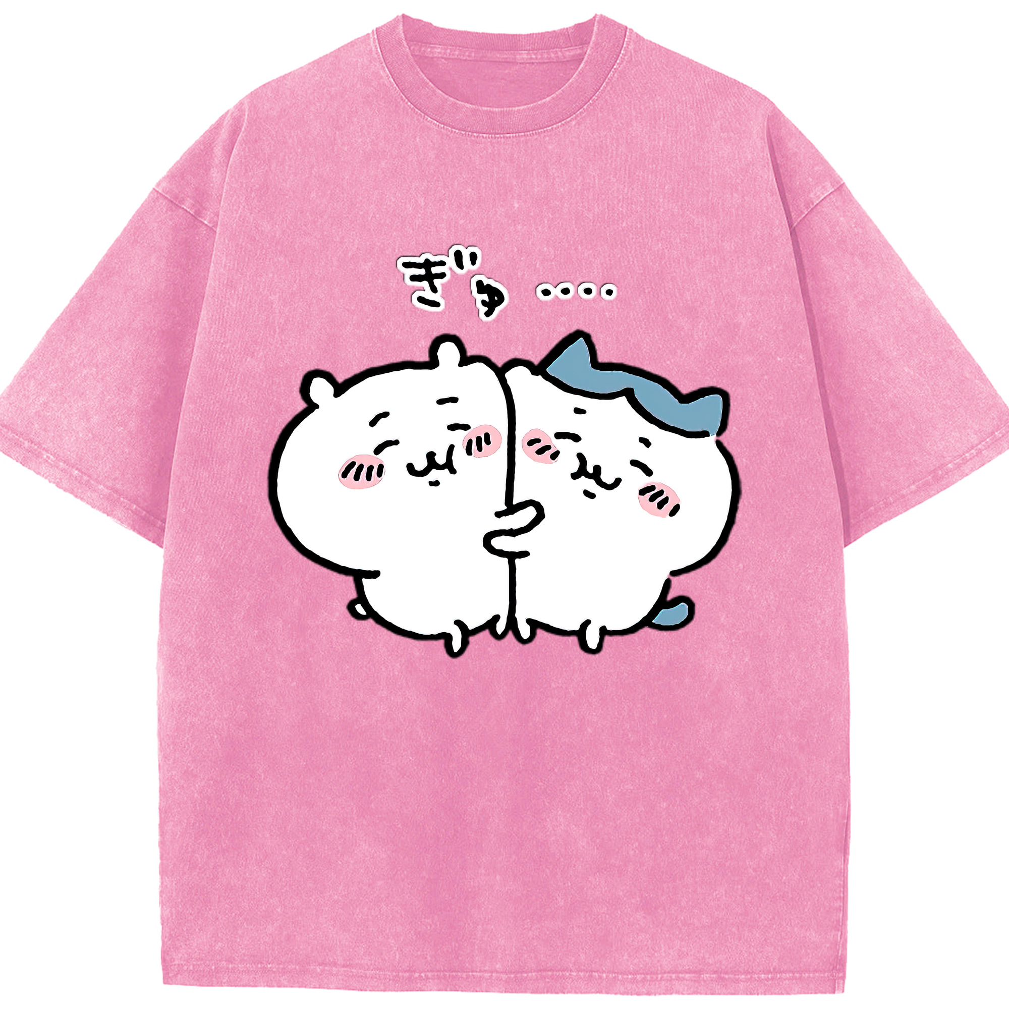 （画像用） ちいかわ ハチワレ Chii-kawa hachiware 綿100% ヴィンテージ風 半袖Tシャツ（フロントプリント）